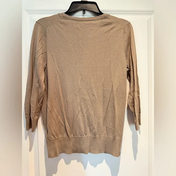 Old Navy tan cardigan embellishments lightweight soft 100% cotton vintage 2010 - Picture 8 of 9